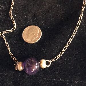 16 inch 925 Silver and Amethyst Stone Necklace